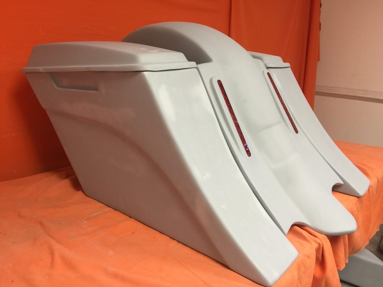 Honda Shadow Sabre 1100 6" Extended Saddlebags Out & Down Bags LED Rear Fender No Cut Out Lids