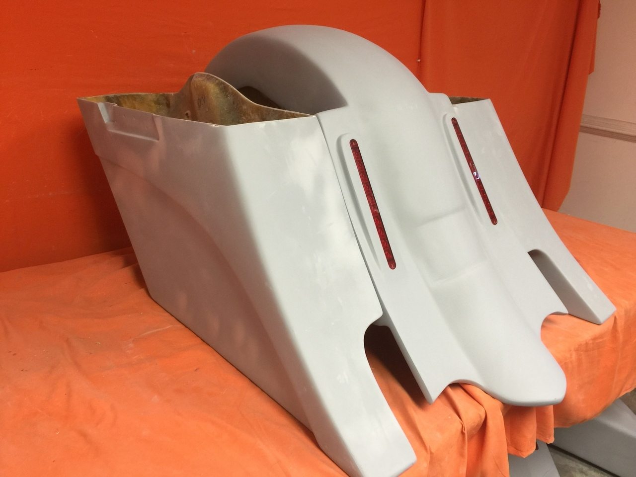 Honda Shadow Sabre 1100 6" Extended Saddlebags Out & Down Bags LED Rear Fender Dual Cut Out