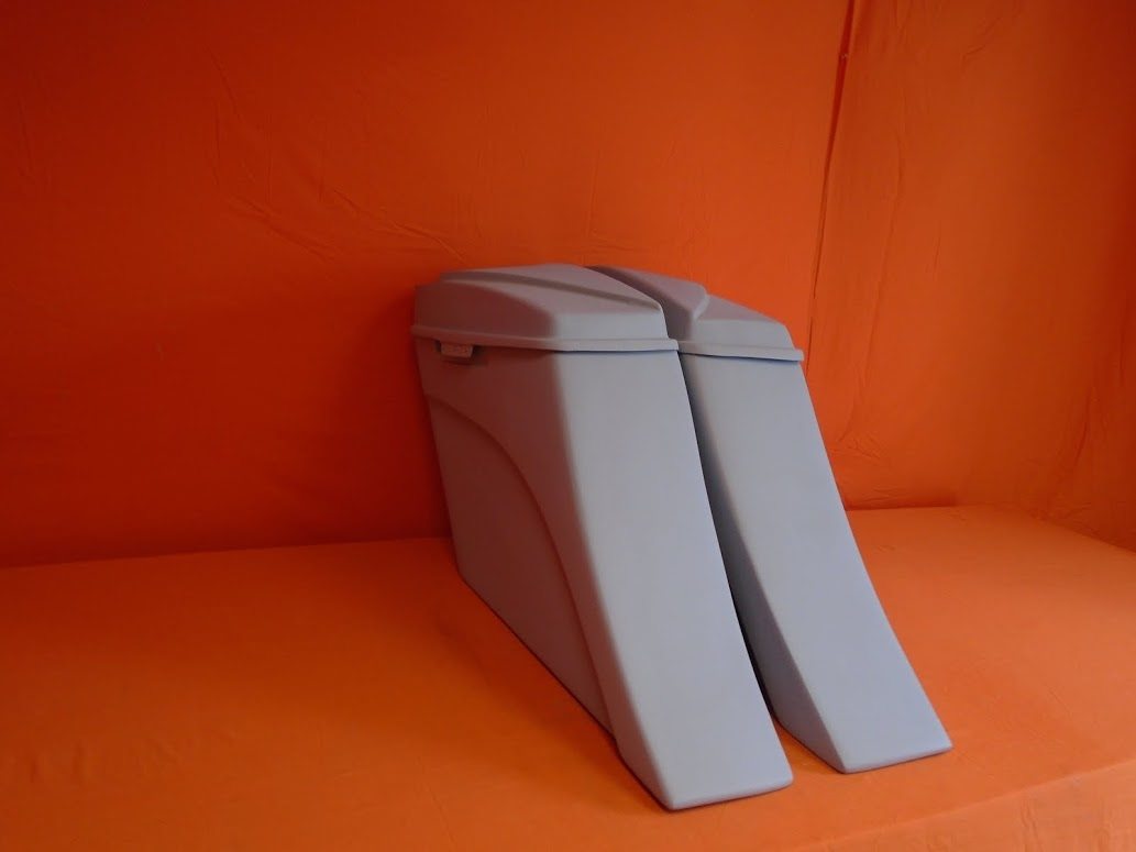 Harley Davidson 6" Extended Stretched Out & Down Saddlebags - 2014 - 2018 Model Style 6.5" Speaker lids - No Cut Outs