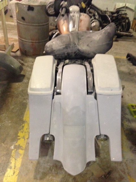 Harley Davidson 6" Extended Stretched Out & Down Saddlebags Fender - No Lids 2014 - 2018 Model Style Bags - Dual Cut Outs.