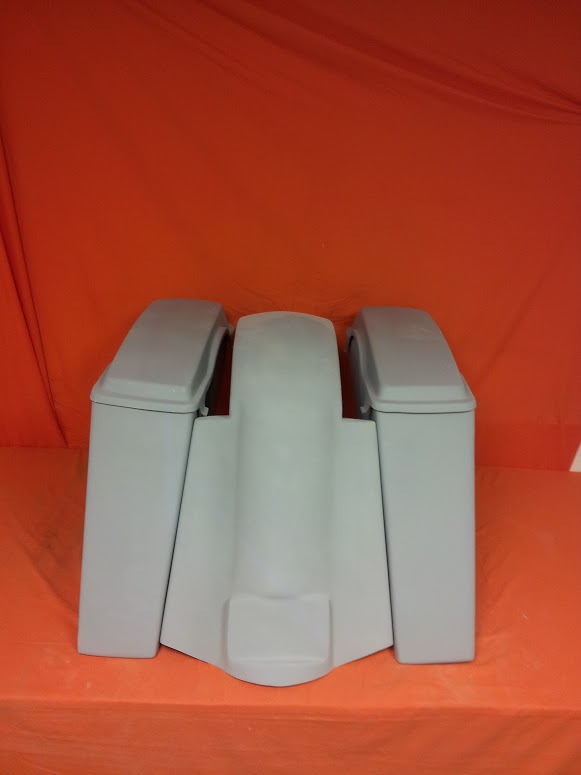 Harley Davidson 4" Extended Stretched Saddlebags + Lids & Replacement Fender 89 - 08 - No Cut Outs