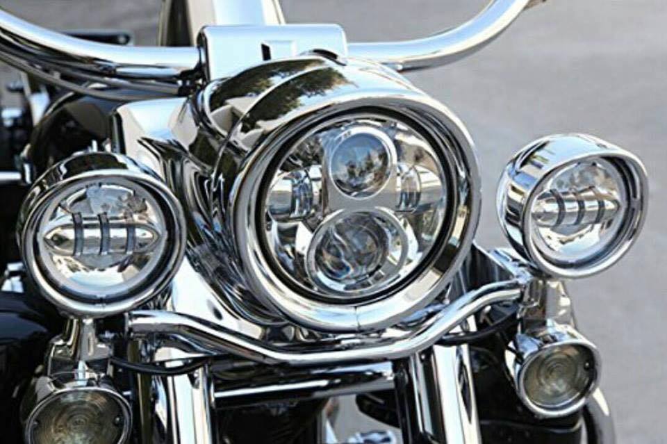 7" DAYMAKER Headlight Dual 4.5" – 4 1/2" Auxiliary AUX Black Spot Passing LED Fog Lights