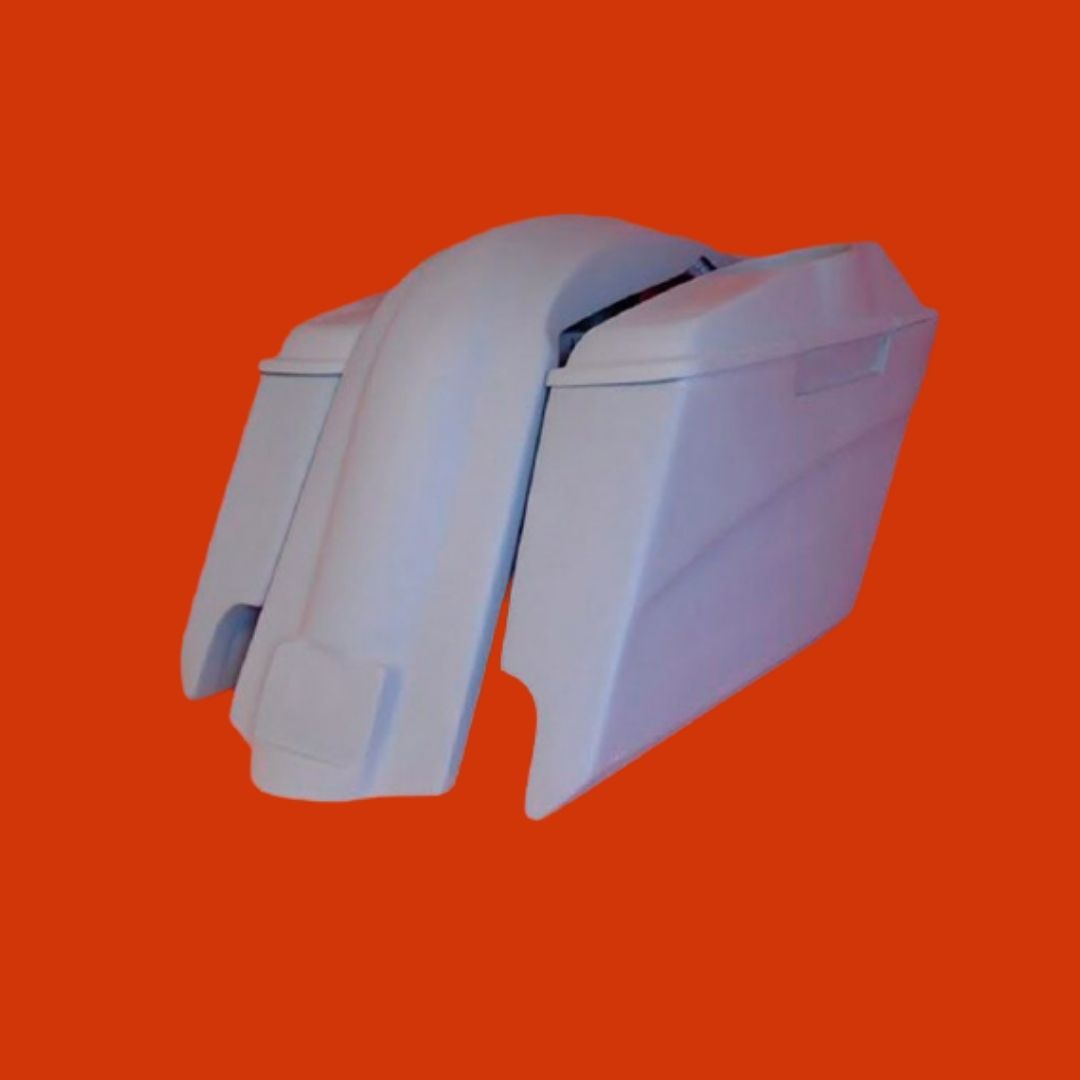 Harley Davidson 5" Stretched Extended Saddlebags With Cut Outs Fender 6x9 Speaker Lids