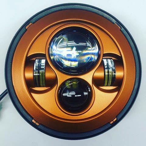 DUAL 7" ORANGE/AMBER DAYMAKER 2014 - 2018 ORANGE HALO LED ROAD GLIDE Black Light Bulb Headlight Harley Bezel