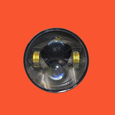5 3/4" DAYMAKER With Halo Replacement Black Projector HID LED Light Bulb Headlight Motorcycle Harley 5.75"