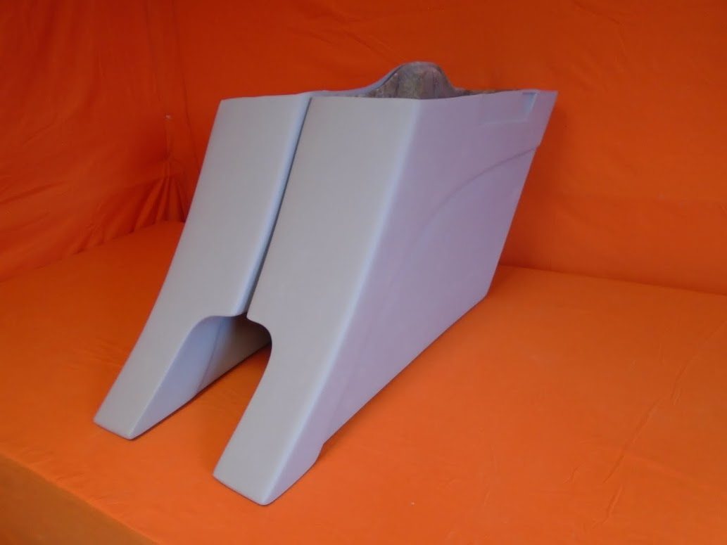 Harley Davidson 6" Extended Stretched Out & Down Saddlebags - 2014 - 2018 Model Style Bags No lids - Dual Cut Outs