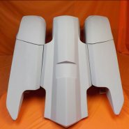Victory Cross Country 6" Trendsetter Extended Hard Saddlebags Out & Down Bags Rear Fender Dual Cut Out