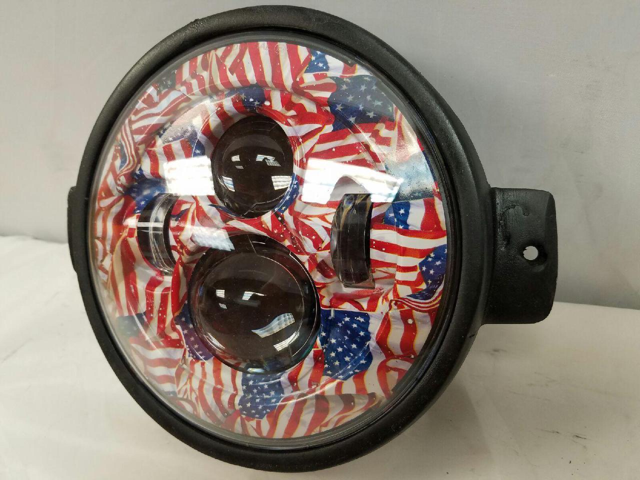 7" Kawasaki Voyager & Vaquero DAYMAKER Replacement Headlight American Flags LED Light Projector HID Bulb