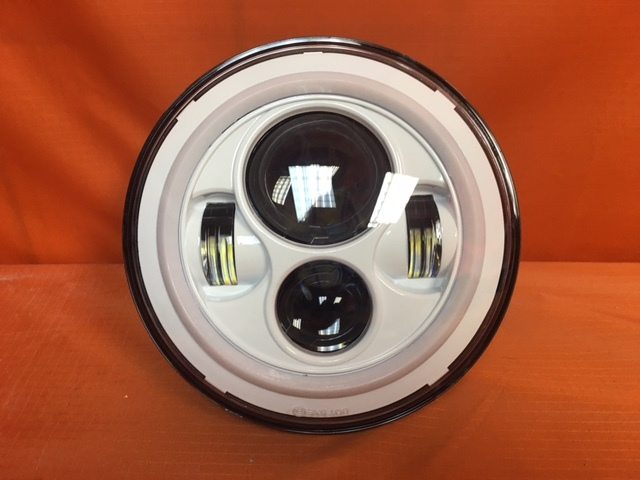7" DAYMAKER Replacement WHITE With WHITE Halo Projector HID LED Light Bulb Headlight Motorcycle Harley