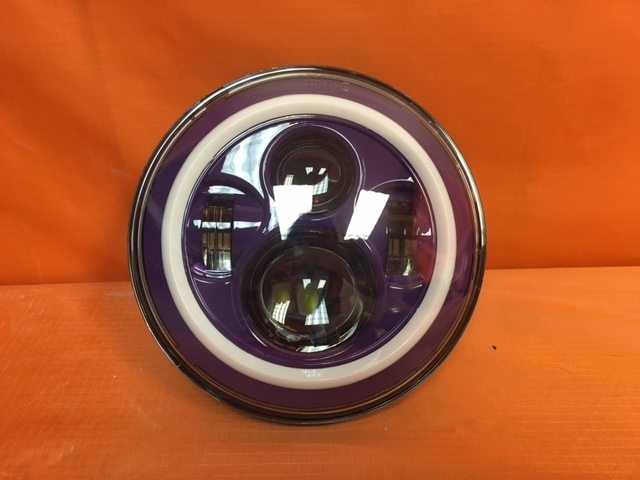 7" DAYMAKER Replacement PURPLE With PURPLE Halo Projector HID LED Light Bulb Headlight Motorcycle Harley
