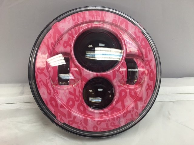 7" DAYMAKER Replacement Breast Cancer Awareness Design Projector HID LED Light Bulb Headlight Motorcycle Harley