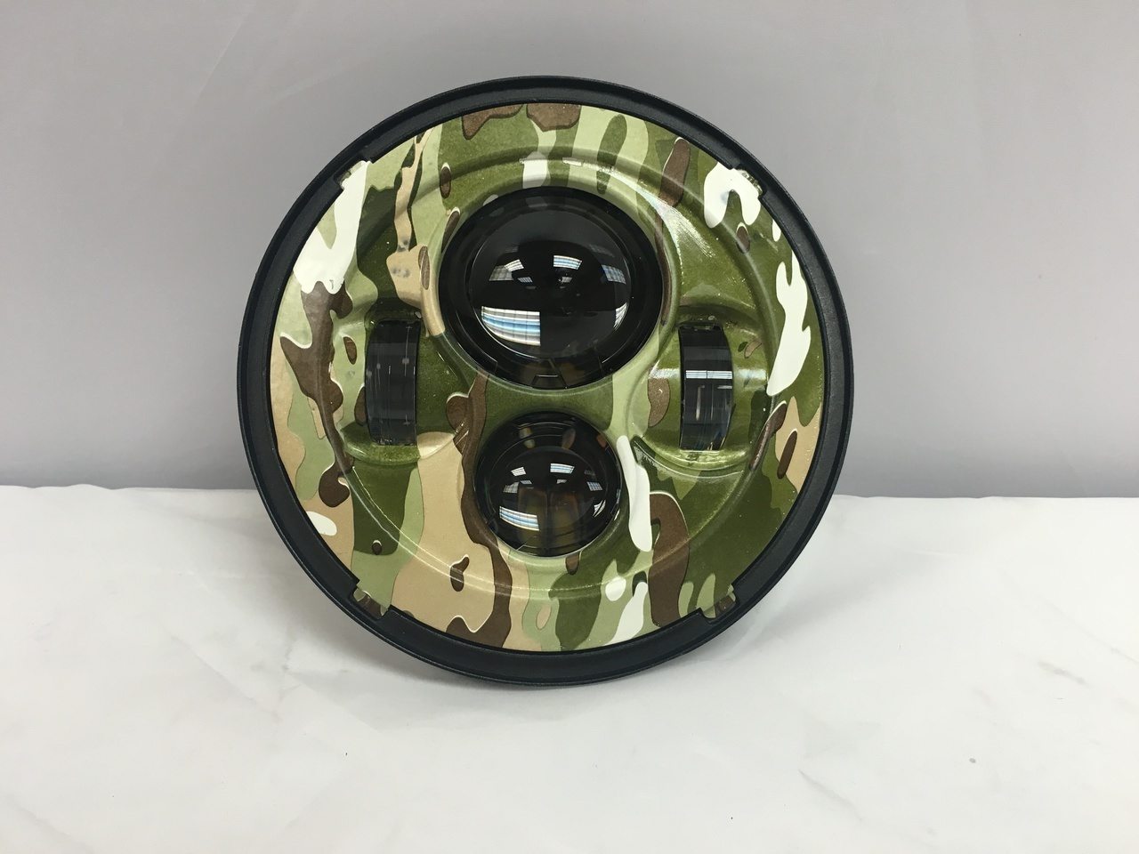 7" DAYMAKER Replacement Camo Design Projector HID LED Light Bulb Headlight Motorcycle Harley