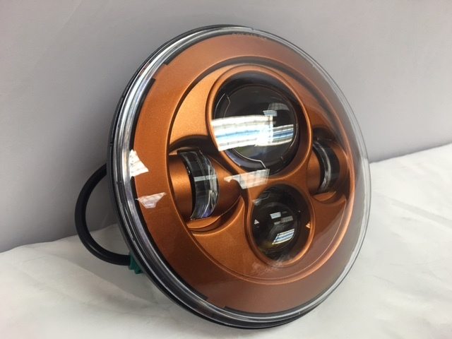 7" DAYMAKER Color Matched Whiskey Amber Projector HID LED Light Bulb Headlight Motorcycle Harley