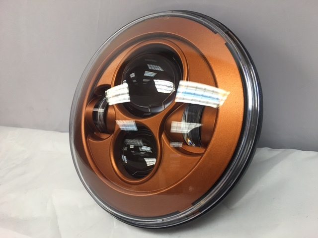 7" DAYMAKER Color Matched Whiskey Amber Projector HID LED Light Bulb Headlight Motorcycle Harley