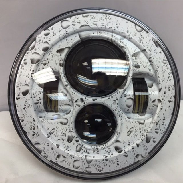 7" DAYMAKER Replacement White Bubbles Design Projector HID LED Light Bulb Headlight Motorcycle Harley