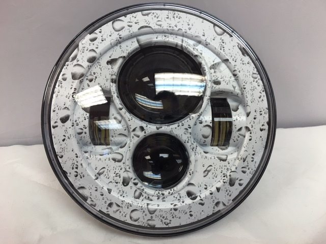 7" DAYMAKER Replacement White Bubbles Design Projector HID LED Light Bulb Headlight Motorcycle Harley