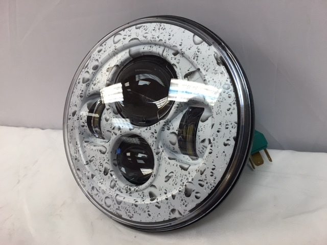 7" DAYMAKER Replacement White Bubbles Design Projector HID LED Light Bulb Headlight Motorcycle Harley