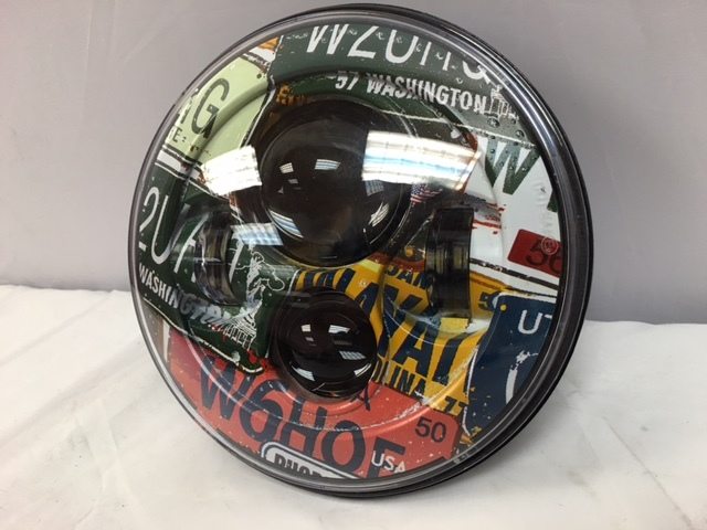 7" DAYMAKER Replacement License Plates Design Projector HID LED Light Bulb Headlight Motorcycle Harley