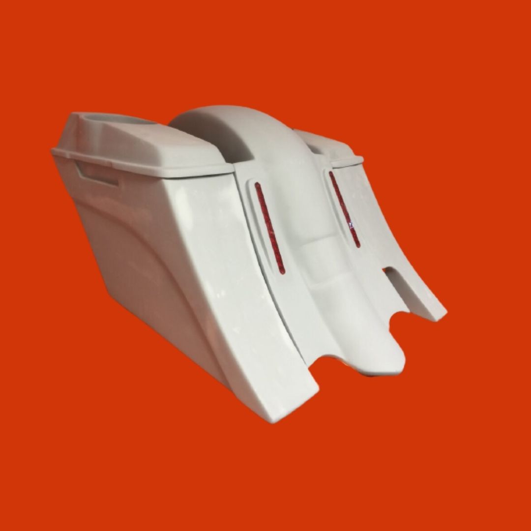 Honda Shadow Sabre 1100 6" Extended Saddlebags Out & Down Bags LED Rear Fender Right Cut Out 6 x 9 Lids