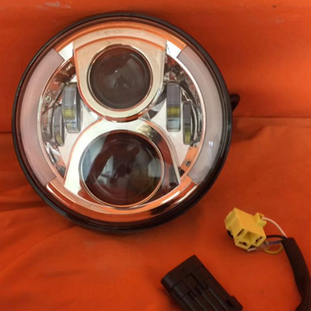 7" DAYMAKER 2014 - 2018 Touring Softail Halo Chrome LED Light Bulb Headlight Motorcycle Harley Road King Street Glide Softail Harness
