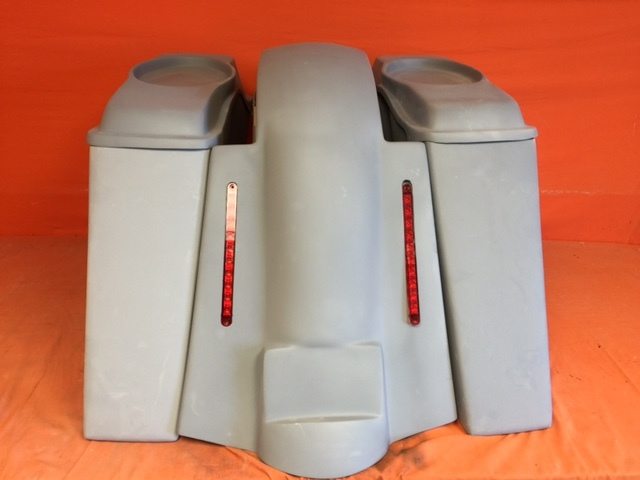 Harley Davidson 4" Extended Stretched Saddlebags 6.5 Speaker Lids & LED Replacement Fender 09 - 13 - No Cut Outs