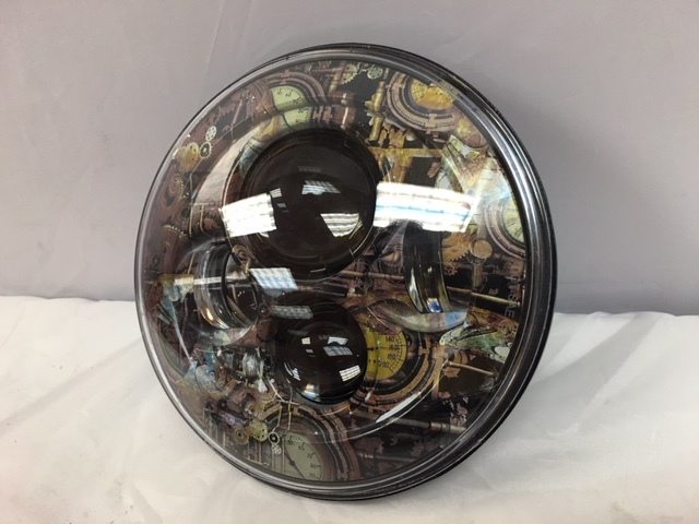 7" DAYMAKER Replacement Gear Head Design Projector HID LED Light Bulb Headlight Motorcycle Harley