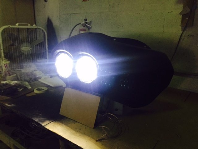 DUAL 7" DAYMAKER 2014 - 2018 75 WATT LED Replacement ROAD GLIDE Black Light Bulb Headlight Motorcycle Harley Bezel