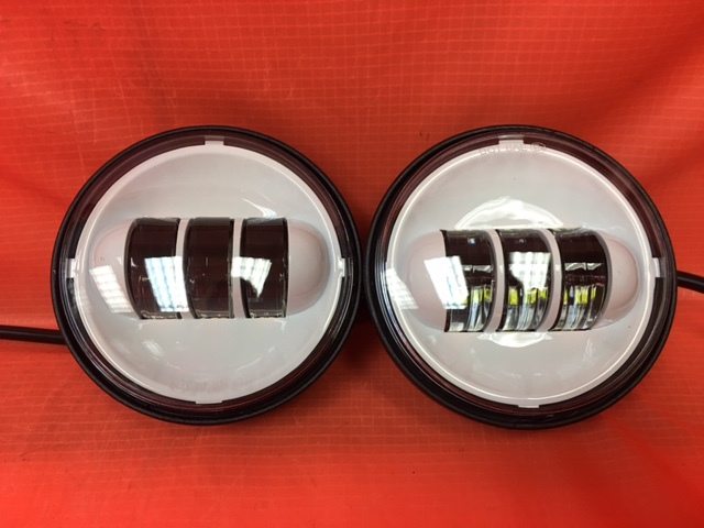 4.5" Auxiliary DAYMAKER WHITE Spot Passing HID LED Fog Lights Bulb Motorcycle Harley AUX PAIR 4-1/2"