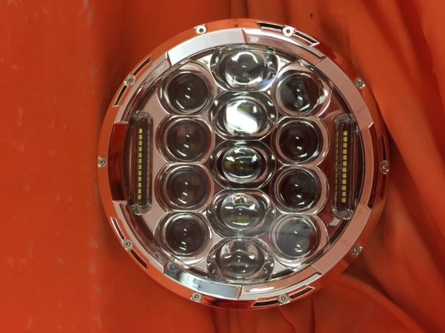 7" DAYMAKER 75W CHROME Projector HID LED Light Bulb Headlight Motorcycle Harley