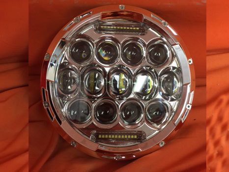 7" DAYMAKER 75W CHROME Projector HID LED Light Bulb Headlight Motorcycle Harley