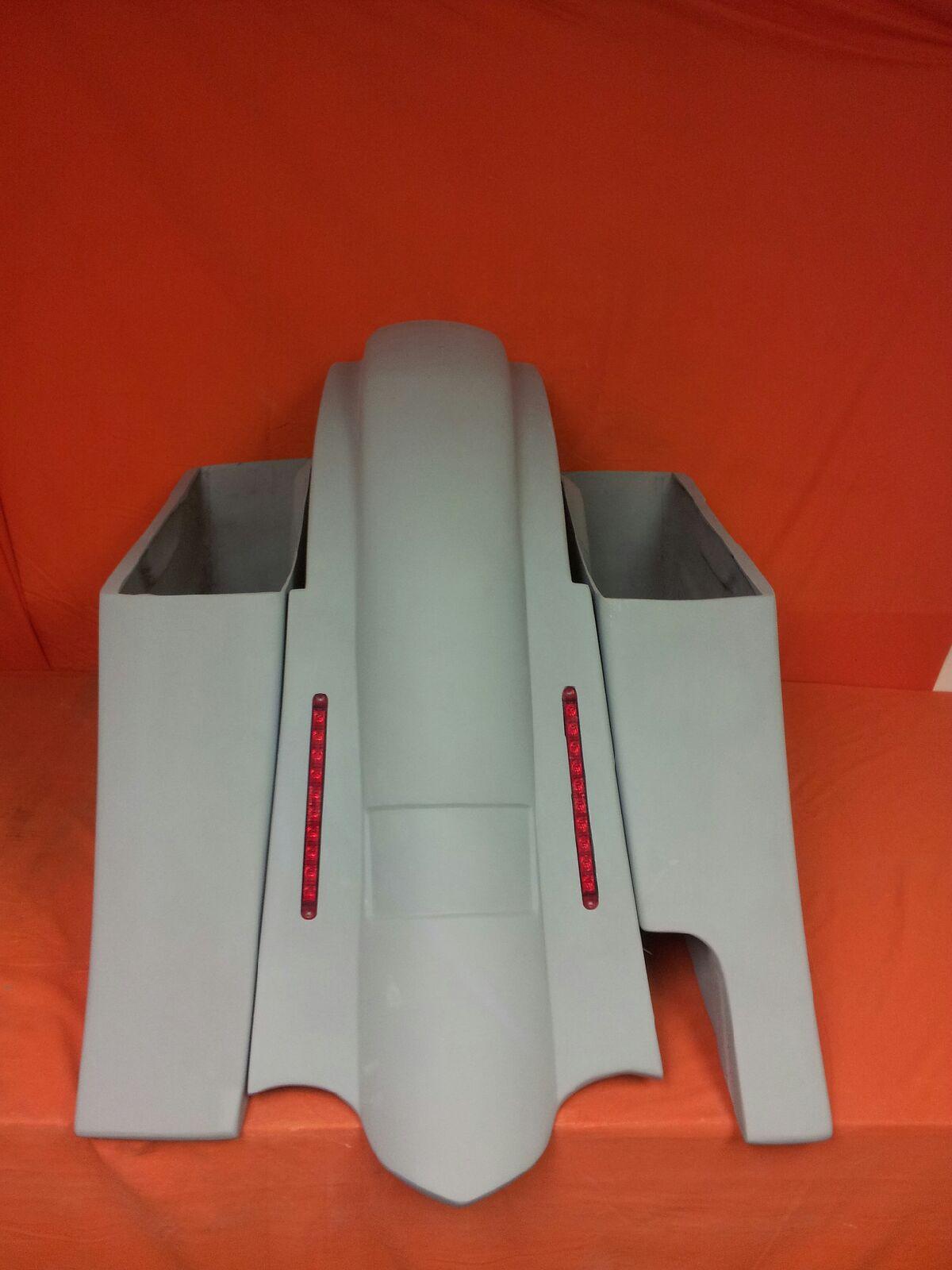 Harley Davidson 6" Heritage Softail Out & Down Extended Saddlebags LED Fender Right Side Cut Out