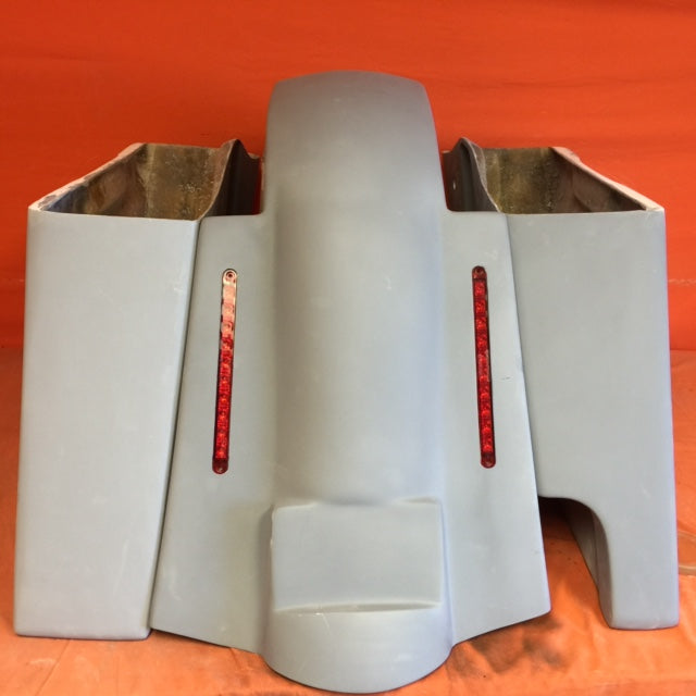 Harley Davidson Bagger 6" Stretched Extended Bags with LED Lights Right Side Cut Fender