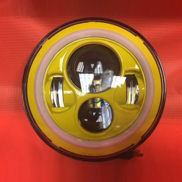 7" DAYMAKER Replacement YELLOW With YELLOW Halo Projector HID LED Light Bulb Headlight Motorcycle Harley