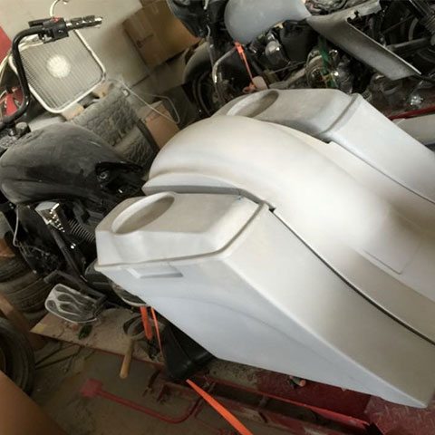 Victory Kingpin 6" Extended Hard Saddlebags Out & Down Bags LED Rear Fender Dual Cut Out Lids