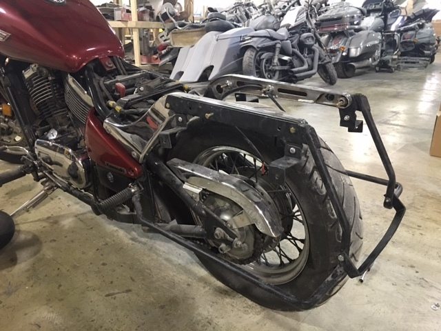 Kawasaki Vulcan & Classic 800 Series 6" Extended Stretched Saddlebags Trendsetter Right Side Cut Out