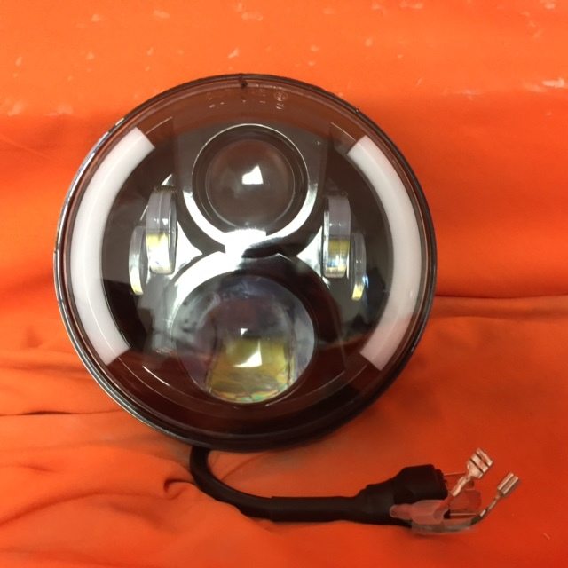 7" DAYMAKER 2014 - 2018 Touring Softail Halo Black LED Light Bulb Headlight Motorcycle Harley Road King Street Glide Softail Harness