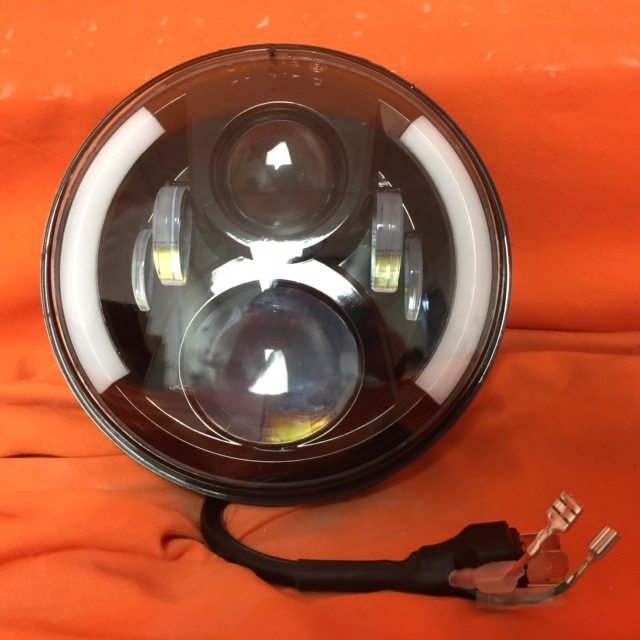 7" DAYMAKER 2014 - 2018 Touring Softail Halo Black LED Light Bulb Headlight Motorcycle Harley Road King Street Glide Softail Harness