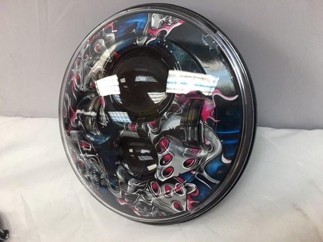 7" DAYMAKER Replacement Blue Gamble Design Projector HID LED Light Bulb Headlight Motorcycle Harley