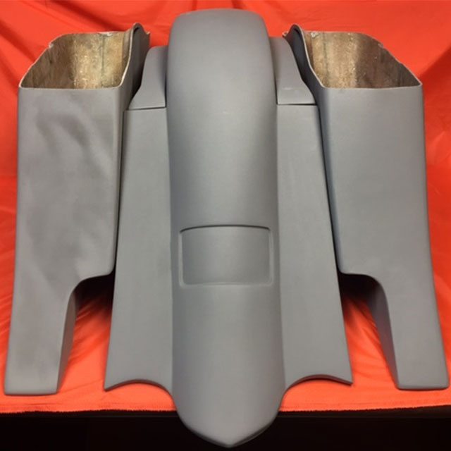 Honda VTX 1800 / 1300 6" Extended Stretched BOLT ON Out & Down Bags Rear Fender Rails Dual Cut Out