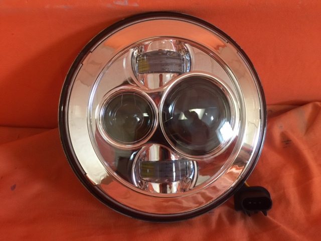 7" DAYMAKER Replacement Chrome Projector HID LED Light Bulb Headlight Motorcycle Harley