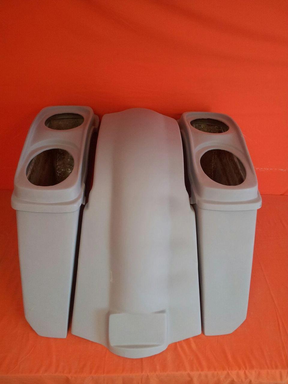 Harley Davidson Heritage Softail 5" Extended Saddlebags Dual 6 x 9 Speaker Lids Fender No Cutouts