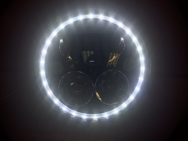 7" DAYMAKER Killer Replacement Black Projector HID LED Light Bulb Headlight Motorcycle Harley