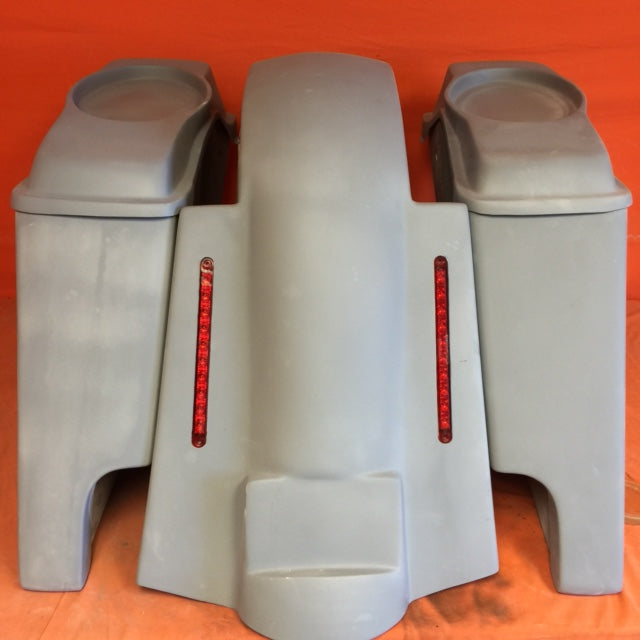 Harley Davidson Bagger 6" inch Stretched Bags 6 x 9 Speaker Lids LED Lights Fender