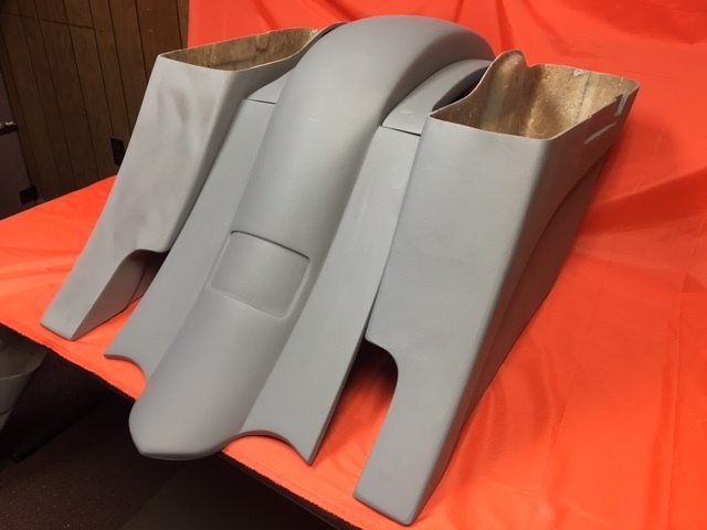 Honda VTX 1800 / 1300 6" Extended Stretched BOLT ON Out & Down Bags Rear Fender Rails Dual Cut Out