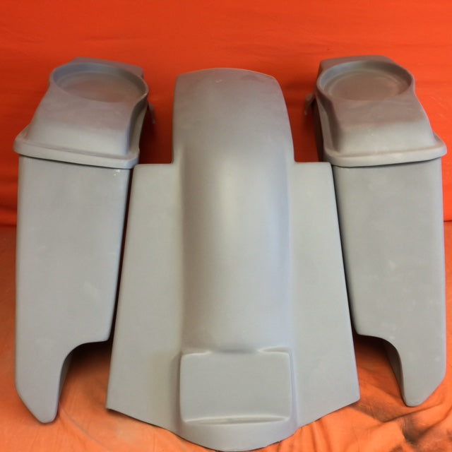 Harley Davidson 5" Extended Saddlebags With Cut Outs Replacement Fender 6.5" Speaker lids 09 - 13