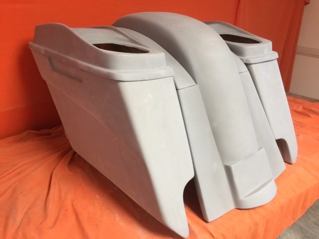 Honda VTX 1300 / 1800 5" Extended Stretched Saddlebags Rear Fender Dual Cut Outs Dual 6 X 9 Speaker Lids