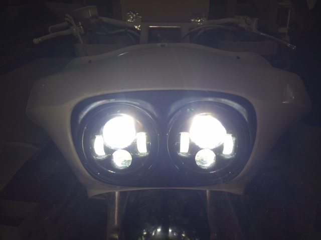 DUAL 7" DAYMAKER 2014 - 2018 HID LED Replacement ROAD GLIDE Black Light Bulb Headlight Motorcycle Harley Bezel