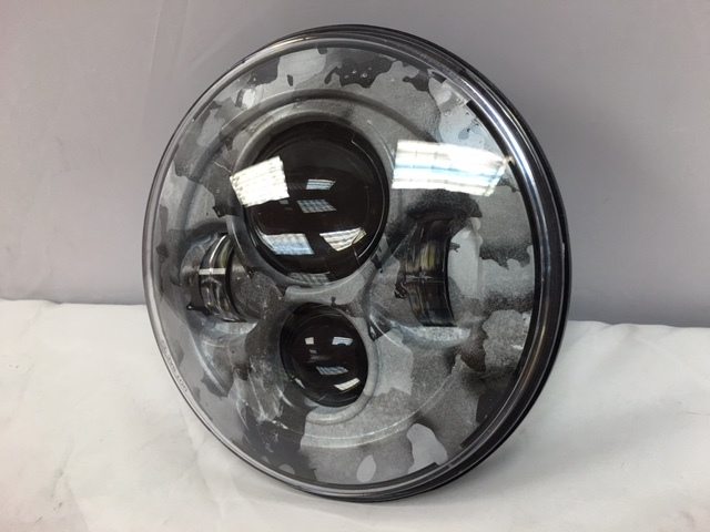 7" DAYMAKER Replacement Black Camo Design Projector HID LED Light Bulb Headlight Motorcycle Harley