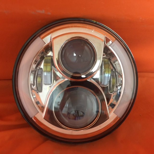 7" DAYMAKER 2014 - 2018 Touring Softail Halo Chrome LED Light Bulb Headlight Motorcycle Harley Road King Street Glide Softail Harness
