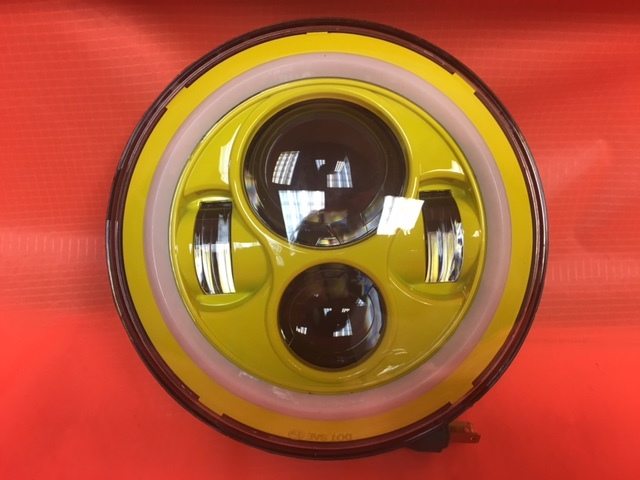 7" DAYMAKER Replacement YELLOW With YELLOW Halo Projector HID LED Light Bulb Headlight Motorcycle Harley